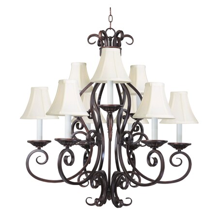 Maxim Lighting Manor 9-Light 29" Wide Oil Rubbed Bronze Chandelier 12216OI/SHD123